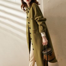 Prosekor 여성 빅사이즈 트렌치코트 롱솔리드 빅사이즈 트렌치코트