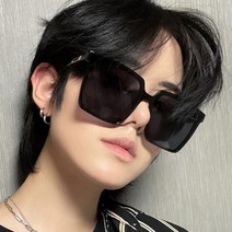 남자 여자 빅 오버사이즈 평면 플랫타입 큰 사각 커플 뿔테 선글라스