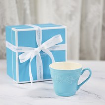 Wedgwood 영국 웨지 우드 홀리데이 라즈베리 축제 세라믹 물 컵 머그 잔 선물 상자, 싱글 블루 기프트 박스