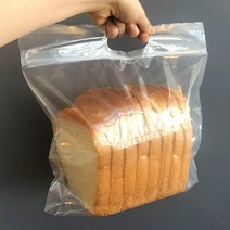 [소행섬] 무지 PE 손잡이 식빵봉투, 100매입, 대(L)