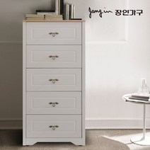 장인가구 뮤토 600 5단 서랍장, 오크화이트, 오크화이트