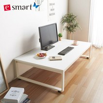 [e스마트] 철제 좌식책상 1400x600, 색상:화이트-화이트다리