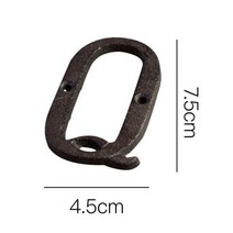 주택대문 상품!!! 레트로 스타일 식료품 주철 금속 크리에이티브 DIY 집 문패 문자 기호, 18 Q