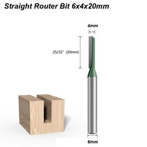 루터날 트리머날 루터비트 홈파기날 목공용루터 Single Double Flute Straight Router Bit Milling Cutter, 02 Straight Bit 6x4x20