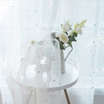 실커튼 실커텐 흰색 반짝이는 실버 스타 얇은 명주 그물 커튼 거실 현대 모든 경기 원사 창 쉬어 침실 장식 #40 카라반커텐