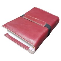 moriskora 북커버 BOOK 북파우치 책만들기 제본 성경책 리폼 성경리폼 커버 소가죽 낡은 성경 수선 경책 가죽공예 찬송가 일기장 가죽다이어리 이태리 가죽 교회 성당, 6레드