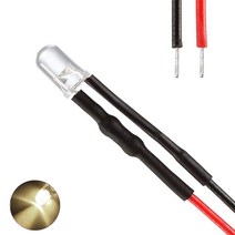 발광다이오드 LED 라운드 와이어 5v 3파이 10개, (5V_3파이_와이어_라운드)주백색