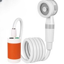 휴대용 샤워기 캠핑 글램핑 간단 샤워, 5000mAh원형충전헤드포함