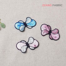 짱패브릭 (4장)엔젤스팽글리본장식, 블루