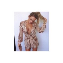 여자점프슈트 1 개몫 골드 스팽글 자수 우아한 점프 슈트 romper 투명 슬리브 playsuit 딥 v