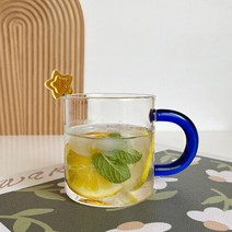 유리 사랑스러운 수제 캔디 스타 컬러 핸들 머그잔 커피 티 컵 워터 샷 안경 홈 장식, 01 cup