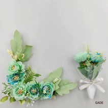 가더GADE 납골당리스 코너형과 미니꽃다발 세트 봉안당꾸미기 조화꽃장식 부착식 틀장식, 5AE) No.1) LB