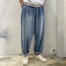 라운지21 남자 뒷밴딩 벌룬 배기 와이드 청바지