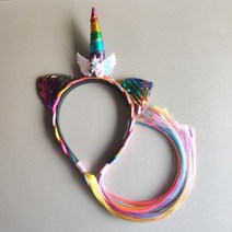 유니콘 머리띠 bj 스트리머 개인방송 소품 악세서리 생일 엽기 파티, C
