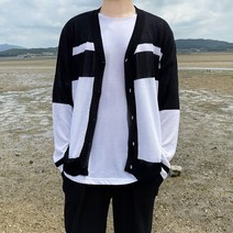 3Color 남자 여름 가디건 남성 린넨 얇은 배색 가디건 남자 봄 여름 가을 가디건