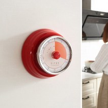 바보사랑 아날로그 주방 타이머 쿠킹 요리 자석 태엽시계.구디푸디(무료배송), 핑크