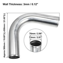 철근결속기 파이프밴딩기 수도배관벤딩기 UXCELL OD 51mm 57mm 63mm 70mm 길이 500-550mm 알루미늄 합금 인터쿨러 파이프 90 105 135 도 벤드 엘보, OD 76mm 105Deg