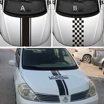 모델3 테슬라모델3와이퍼비닐 레이싱 스포츠 데칼 자동차 헤드 스티커 Opel Astra h j g k Insignia Corsa, 04 파란_04 D