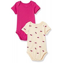 Moon and Back by Hanna Andersson 2 Pk Short Sleeve Bodysuit T-Shirt-Set Dunkelrosa 12-18 개월