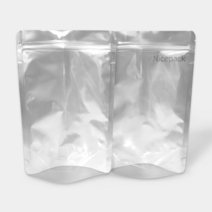 나이스팩 알루미늄 지퍼 스탠드봉투 전면투명 후면은박 18cm x 26cm(밑면4cm), 100개