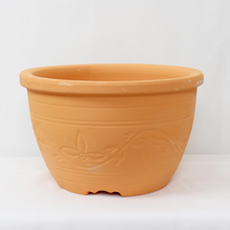 테라피움 국산토분 무늬 원형 21호 (20.5x13cm) 토기화분, 21호 토분 (받침 미포함)