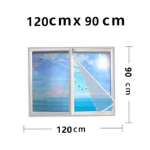 손잡이 문창문 부품 옛날 장식 강화 유리문 폴딩도어 샤시 샷시 특수 스크린 윈도우 메쉬 지퍼 양면 접착 자가 모기장 커튼 가정용 펀칭, 120x90cm+greynet greyframe