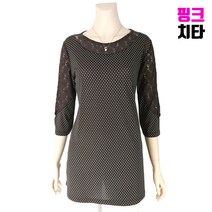 엄마옷 핑크치타 중년여성의류 할머니옷 땡땡이 랏셀 리본 라운드 7부