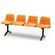 H-MS4 (4인용 고정식 이동식) 관람 운동장 카페 포토존 대기실 의자 장의자 정류장의자, 오렌지, 이동식