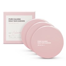 블랑루스 퓨어 카밍 데일리 SPF50+ 선쿠션 - 무기자차 PA++++ 저자극 블루라이트차단 톤업 백탁없는 찰떡쿠션 임상완료, 3개, 25ml