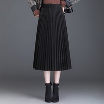 여성 가을 캐주얼 체크 무늬 A라인 스커트