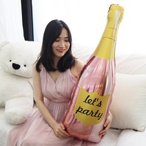 파티짱 은박 호일 모양 생일 웨딩 여름 풍선, 샴페인 병 (로즈골드) 풍선