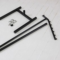 지엔디스플레이 튼튼한 철제 조립식 한쪽걸이 ㄱ자행거 코끼리헹거 스탠드옷걸이 의류매장 옷가게 드레스룸 백화점 행거, 블랙(black)
