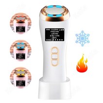 keka 얼굴 마사지기 냉온모드 이온도입 LED케어 딥청결 리프팅 usb충전식, 화이트, keka-4106
