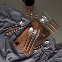 골든벨 메이플 백화점 우드 커트러리세트 수저 양식기 나무 신혼부부 빈티지 숟가락 포크 젓가락 한식, 한식숟가락