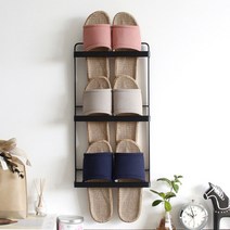 현관 학원 사무실 매장 실내화 거실화 철제 3단꽂이, 블랙