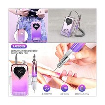 Generic 전동 네일 드릴 기계 전문가용 35000RPM 무선 파일 아크릴 네일용 충전식 필터 홈 살롱 매니큐어 도구 보라색