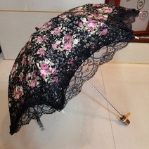 레이스양산 암막 초경량 우아한 공주 화려한 양산일본과 으로 수출되는 면 인쇄 레이스 우산 태양 우산 자외선 차단제 보호 작은 꽃 숙녀 이중 우산