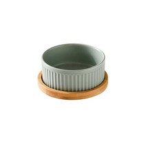 이도다완 접시 이천 도자기 사기 4인 그릇 세트 850ml 개 세라믹 그릇 나무 팔레트와 더블 트리플 고양이, 06 green with trays_01 400ml