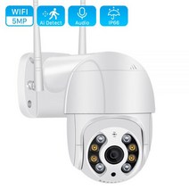 가게CCTV 강아지 홈캠 홈 실외 현관 문 농막 CCTV 클라우드 5MP 미니 PTZ 와이파이 카메라 H265 자동 추적 무선 IP 4 배 디지털 줌 AI 인간의 탐지 듀얼 광원, 5MP Add 128G Card_EU 플러그