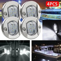 보트수리 DC 12V 해양 보트 트랜섬 LED 선미 조명 라운드 콜드 화이트 테일 램프 요트 액세서리 4 개, 03 4pcs White