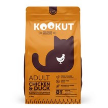(유통기한 23.08.22) 쿠쿳 어덜트용 그레인프리 고양이 사료, 1.5kg, 닭, 오리