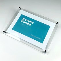 판다아크릴 아크릴액자 투명 종이사이즈 전시용 다보액자 A1 A2 A3 A4 벽면 나사 설치, [A3] 34x46cm 5T+3T 15mm, 금색 뿔형, 나사 시공
