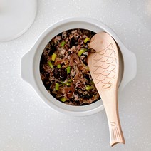 물고기모양 우드 밥주걱 나무밥주걱, 내츄럴 컬러