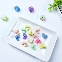 컬러랜덤) 파스텔컬러 큐브비즈(20g)