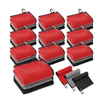 Batiyeer 30 Pcs 골프 가방에 대 한 대량 수건 와플 패턴 클립 16 x 인치, Black/ Gray/ Red