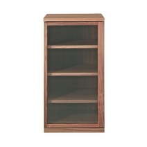 무인양품 MUJI 목제 캐비닛 유리도어 슬림, 브라운