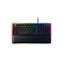 레이저 헌츠맨 엘리트 게임 키보드 고속 스위치 클릭 광학 크로마 RGB 조명 마그네틱 손목 받침대 전용 미디어 키 다이얼 클래식 블랙, Clicky Optical Switch Razer