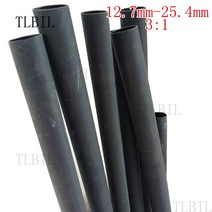 1.22 미터 12.7/15.4/19.1/25.4mm 얇고 유연한 난연성 접착제 라이닝 폴리올레핀 열 수축 튜브 비율 3:1, 04 25.4mm