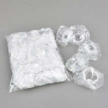 50/100PCS 일회용 투명 플라스틱 귀 보호기 모자 방수 목욕 샤워 살롱 귀마개 머리 염색 스타일링 도구, 100pc 흰색, 100개