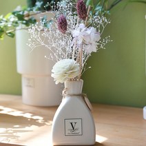 디엔캔들오 프리저브드 플라워 도자기 디퓨저 집들이용 선물용 플랜테리어, 샌달우드